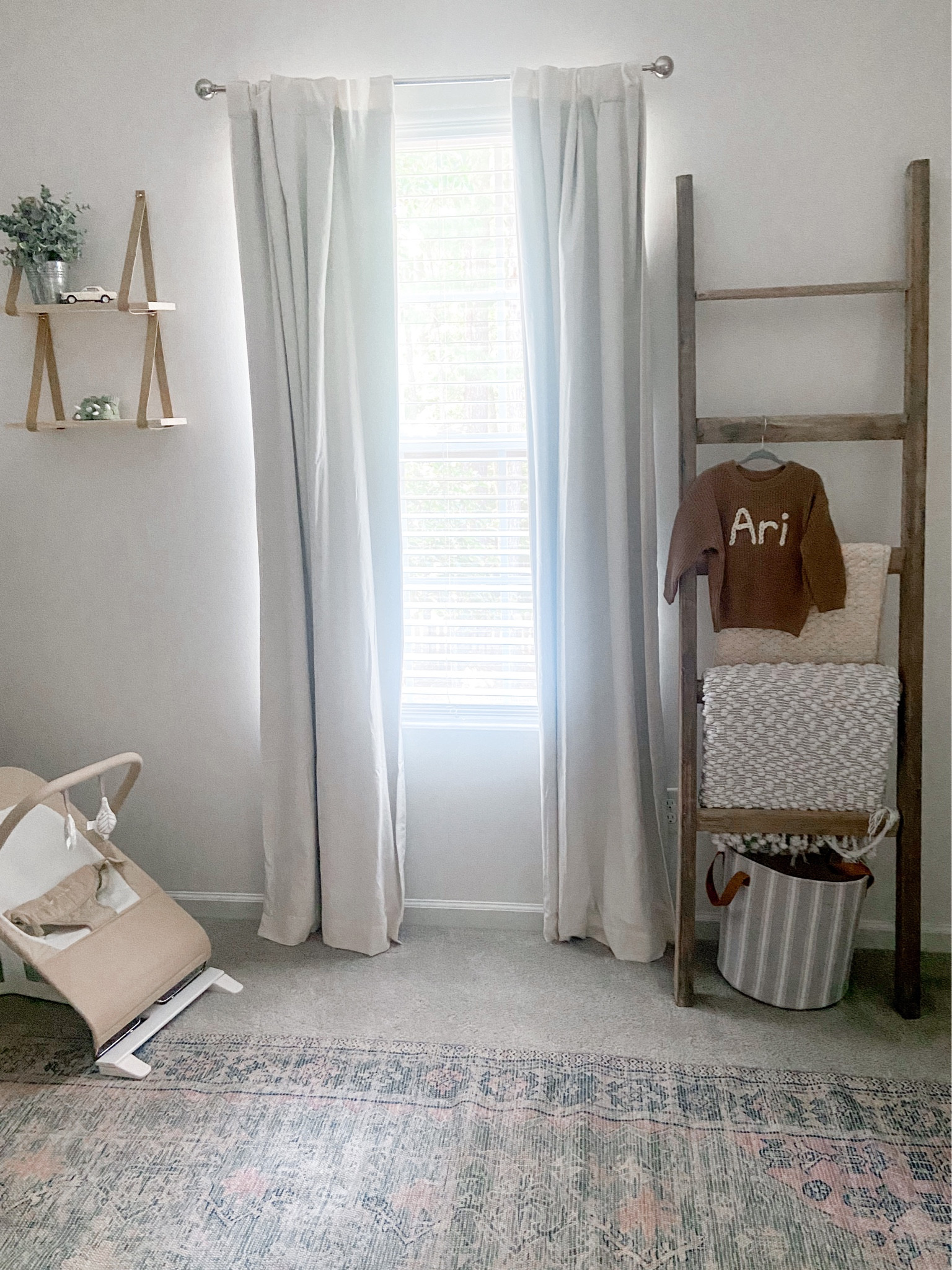 Nursery decor
Blanket ladder
Nursery shelves
Nursery rug
Nursery curtains
Blackout curtains

#LTKhome #LTKfamily #LTKbaby