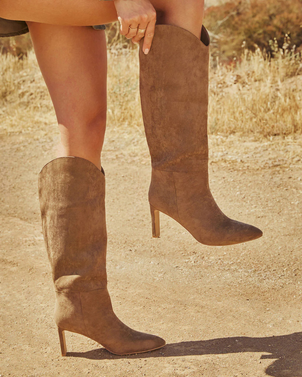 Honeyed Haze Suede Knee High Boots | VICI