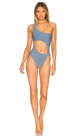 Nikka One Piece in Glossy Blue | Revolve Clothing (Global)