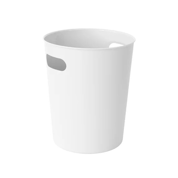 Mainstays Basic 2.64 Gallon Plastic Trash Can - Compact Wastebasket with Cut-Out Handles, White | Walmart (US)