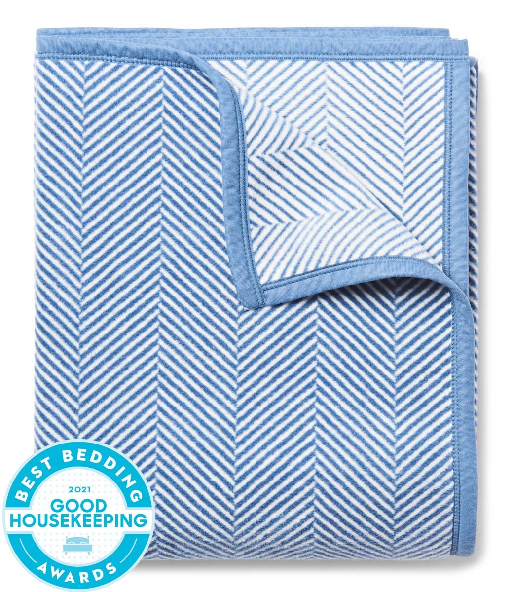 Harborview Herringbone Light Blue Blanket | ChappyWrap