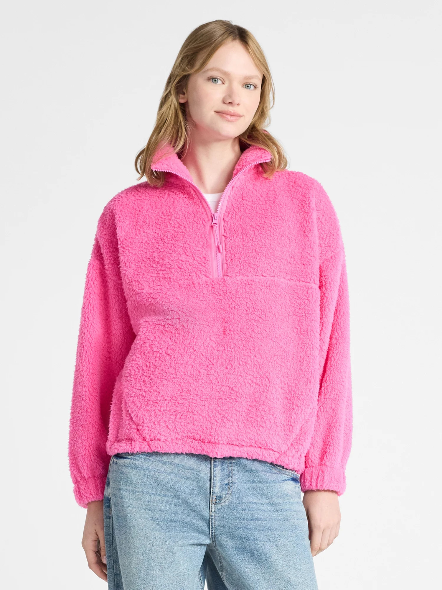 No Boundaries Plush Half-Zip Pullover, Women's | Walmart (US)