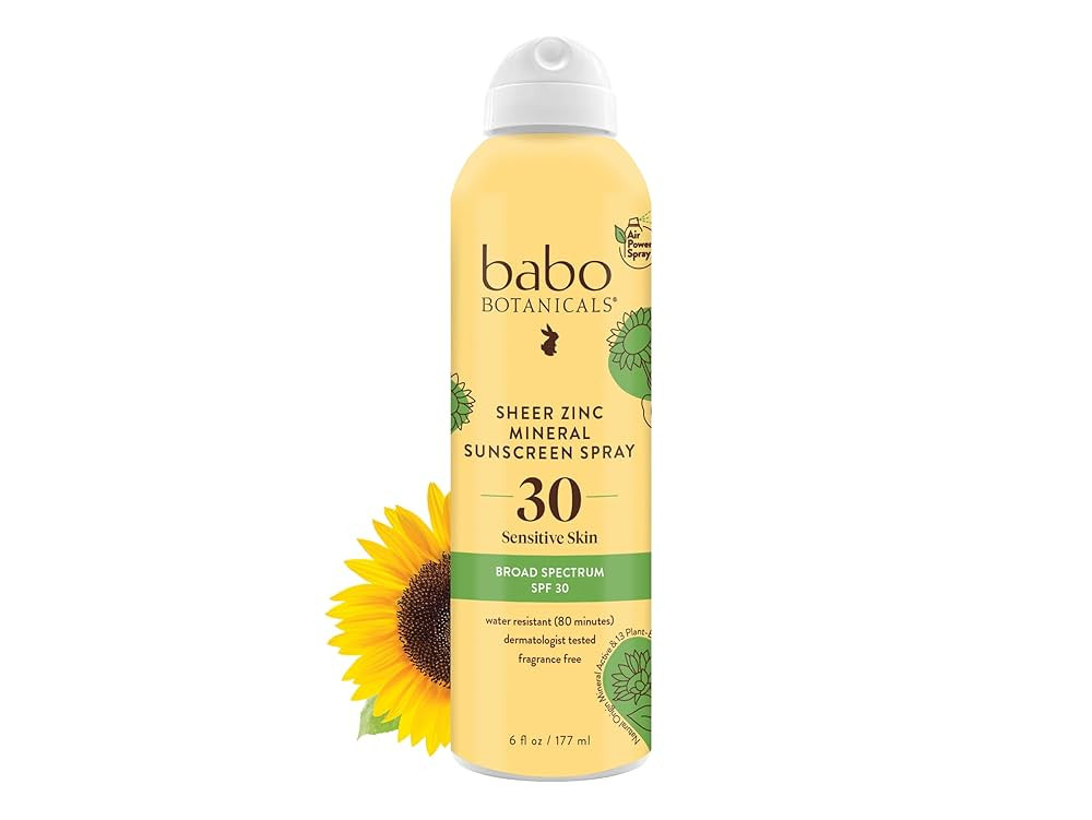 Babo Botanicals Sheer Zinc Continuous Sunscreen Spray SPF30 - Natural Zinc Oxide - Extra Sensitiv... | Amazon (US)
