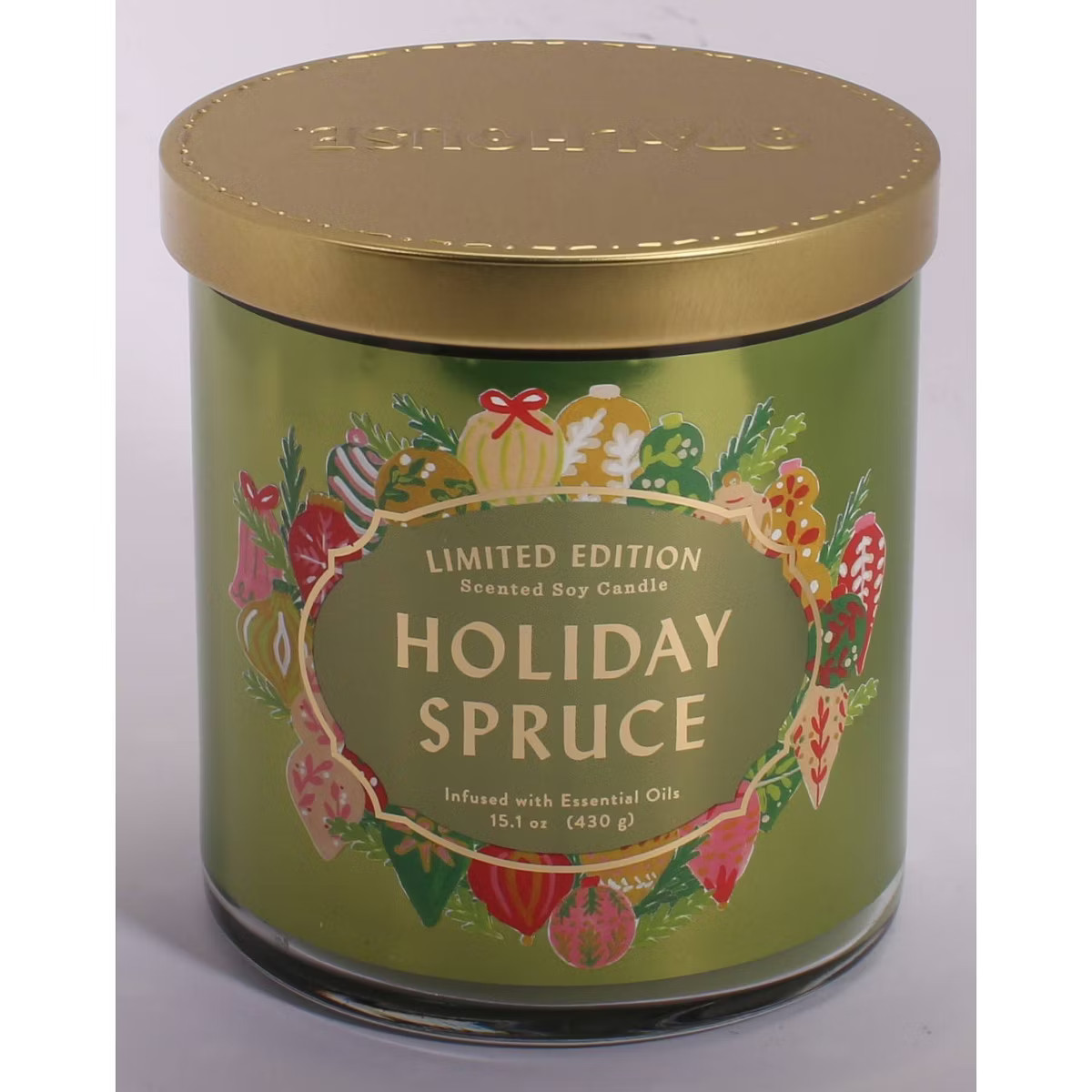 15.1oz Limited Edition Lidded Glass Jar 2-Wick Woodsy Candle Holiday Spruce - Opalhouse™ | Target