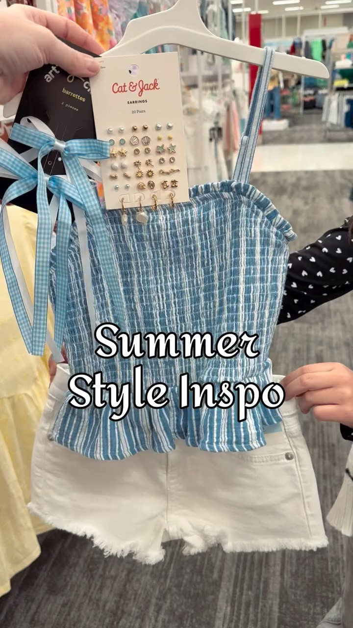 Sunshine and Style ☀️💙✨

This girls outfit from Target is such a summer staple — white denim shorts paired with the sweetest blue + white sleeveless top, plus the perfect matching hair bow and earrings to complete the look 💫

Stylish, comfy, and ready for everything. ☀️



#TargetStyle #GirlsFashion #SummerOutfits #TargetFinds #KidsStyle

#LTKKids #LTKootd #LTKSeasonal