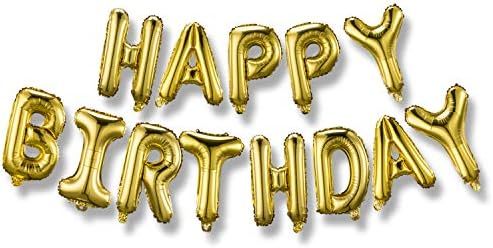 Happy Birthday Balloons Banner (3D Gold Lettering) Mylar Foil Letters | Inflatable Party Decor an... | Amazon (US)