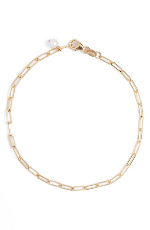 Poppy Finch Petite Paper Clip Chain Bracelet in 14Kyg at Nordstrom, Size 7 | Nordstrom