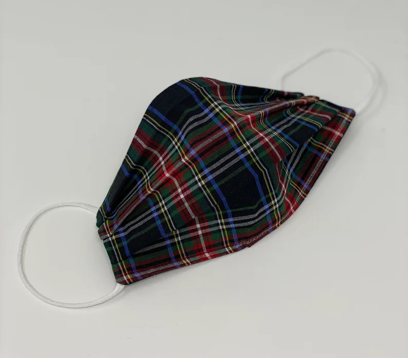 Plaid Face Mask Fall Autumn Lightweight Tartan Gingham Check | Etsy | Etsy (US)