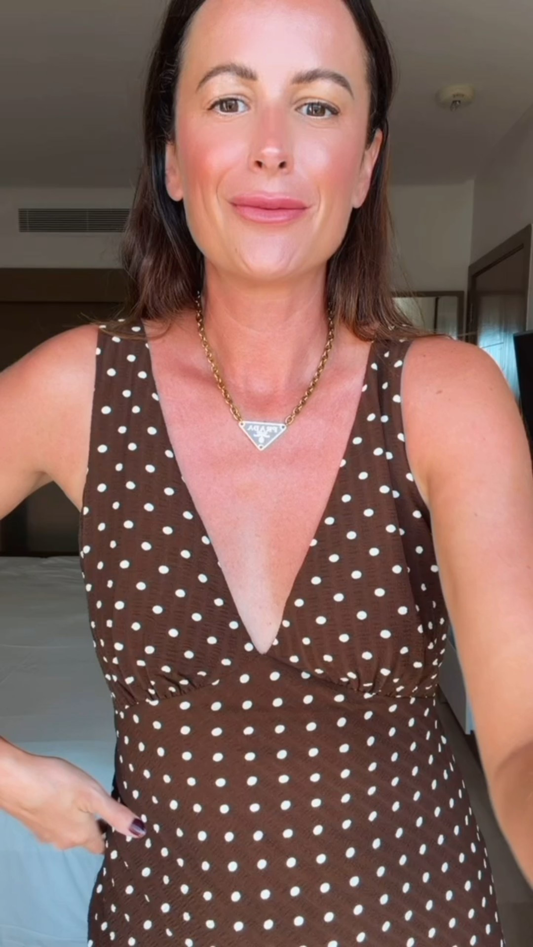 This is the cutest polka dot dress and I found this Prada necklace on Etsy! It would make a great gift! 

#LTKStyleTip #LTKTall #LTKSaleAlert