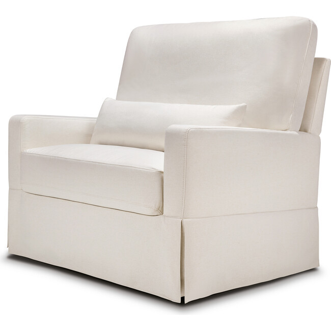 Namesake | Crawford Pillowback Chair & A Half Comfort Swivel Glider, Performance Cream Eco-Weave | Maisonette | Maisonette