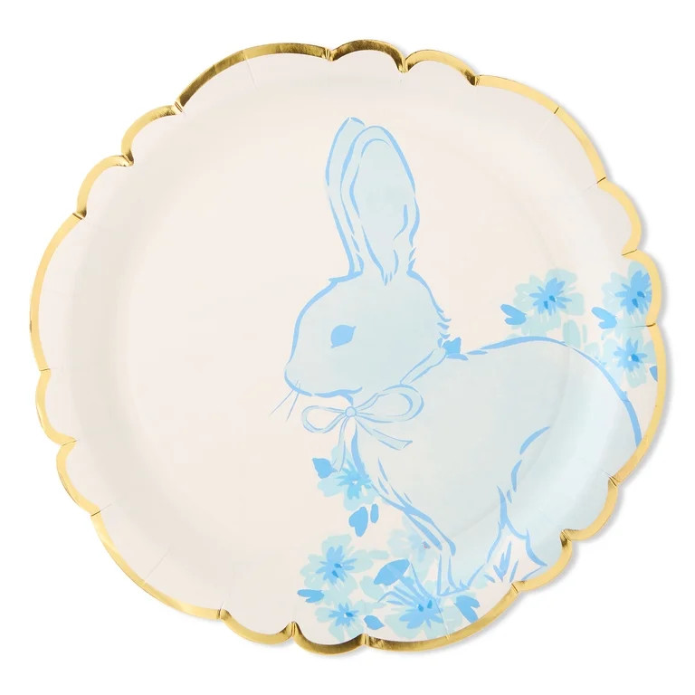 Blue Bunny Disposable Paper Plates, 9", 8 Count, Easter by Way To Celebrate | Walmart (US)