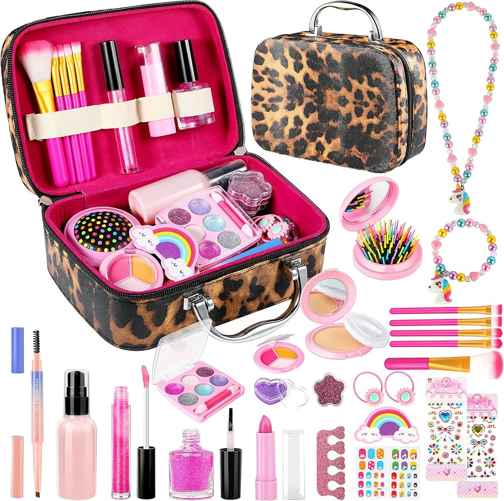 Kids Makeup Kit for Girls 3-12 Year Old, Washable Makeup Set Toy, 28PCS Real Makeup Set, Safe & N... | Amazon (US)