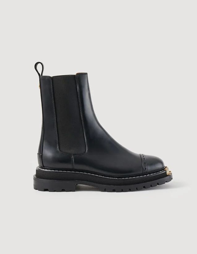 Ankle boots with notched sole | Sandro-Paris US