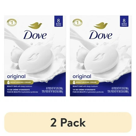 (2 pack) Dove Beauty Bar Women's Bath Soap Original, 3.75 oz 8 Bars | Walmart (US)