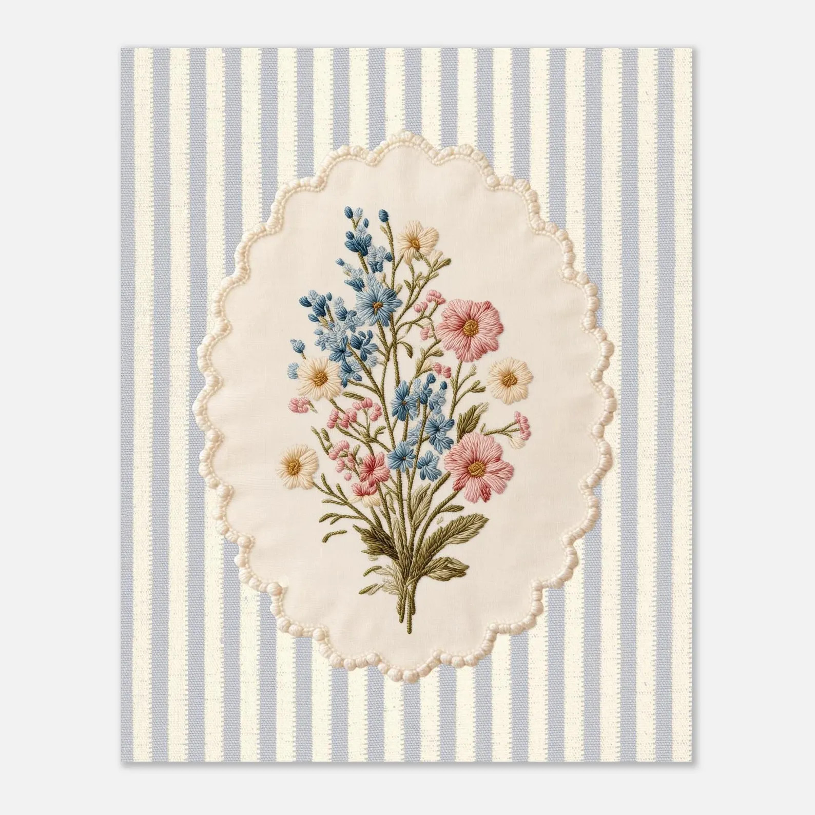Vintage Embroidered Floral Print: Cottage Decor, Bouquet of Flowers Poster, Vintage Nursery Wall ... | Etsy (US)