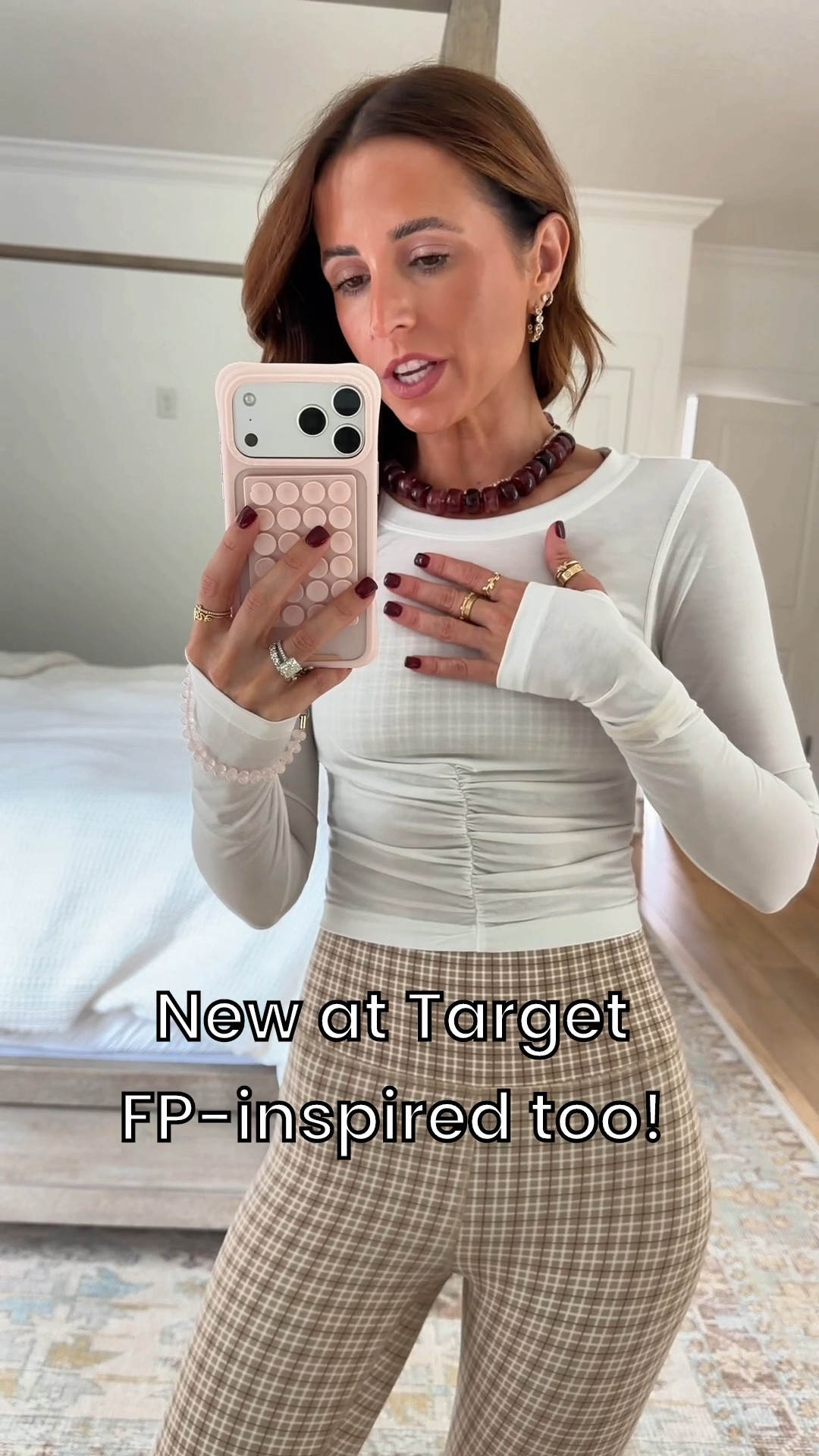 I bought all of the new Target for arrival so you don’t have to! FP inspired top in XXS - consider sizing up because it runs small. Fall outfits. Fall style. Mom outfits. Matching sets. Matching plaid workout sets - XS in sports bra and leggings. Consider sizing down in leggings. 

#LTKootd #LTKSeasonal #LTKPetite