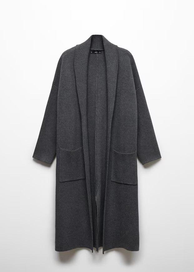Oversized knitted coat with pockets | MANGO (US)