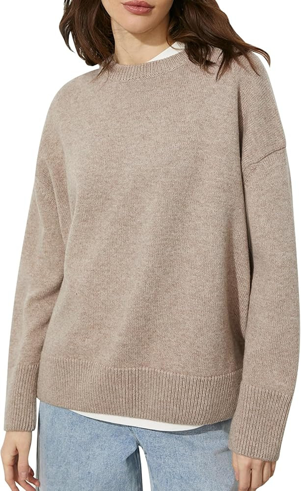 YKR Sweaters for Women Soft Knit Sweater Crewneck Pullover Basic Lightweight Sweaters Trendy Fall... | Amazon (US)