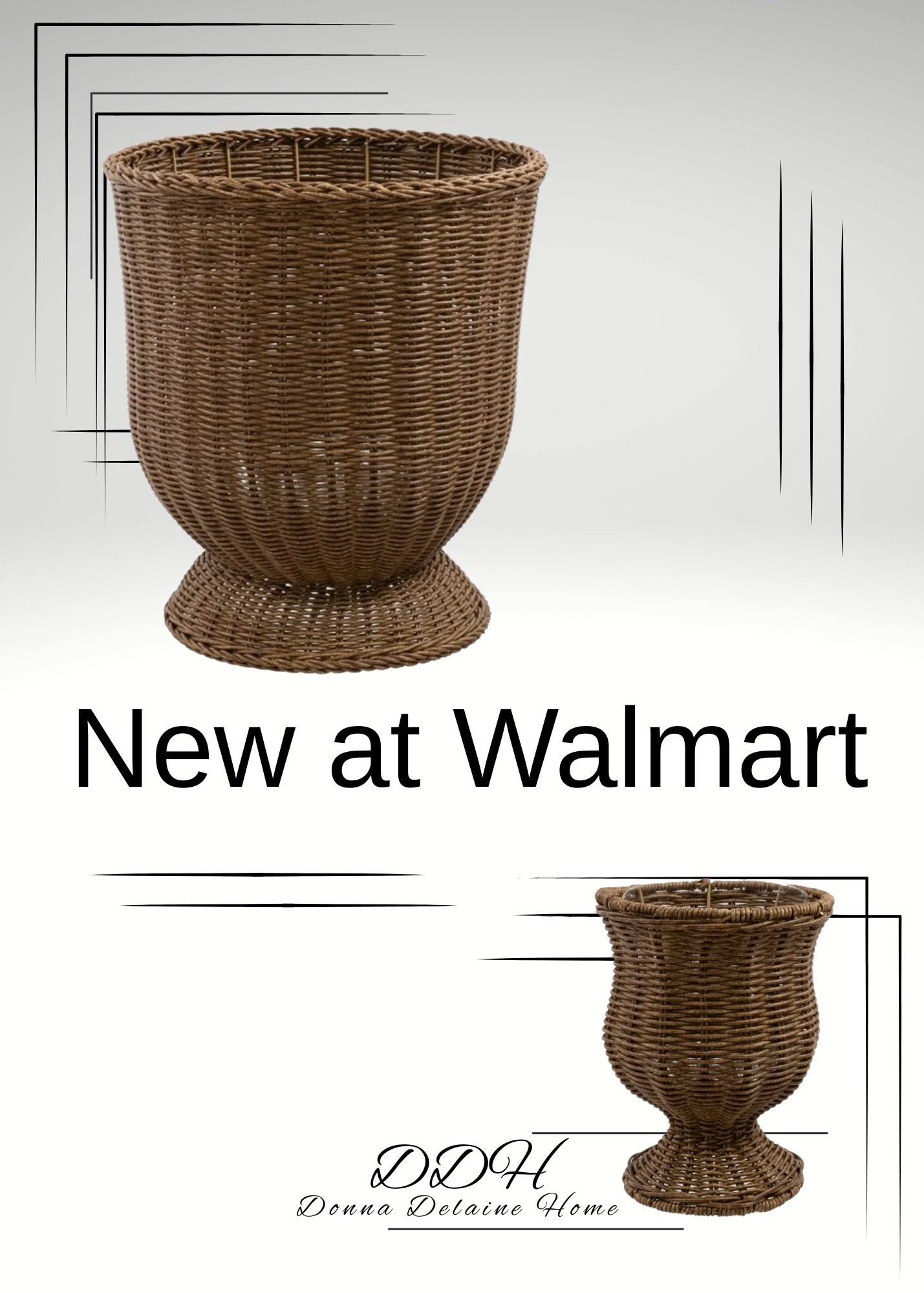 New at Walmart: woven planters, 16” and 8” sizes. Love this for Spring! 
