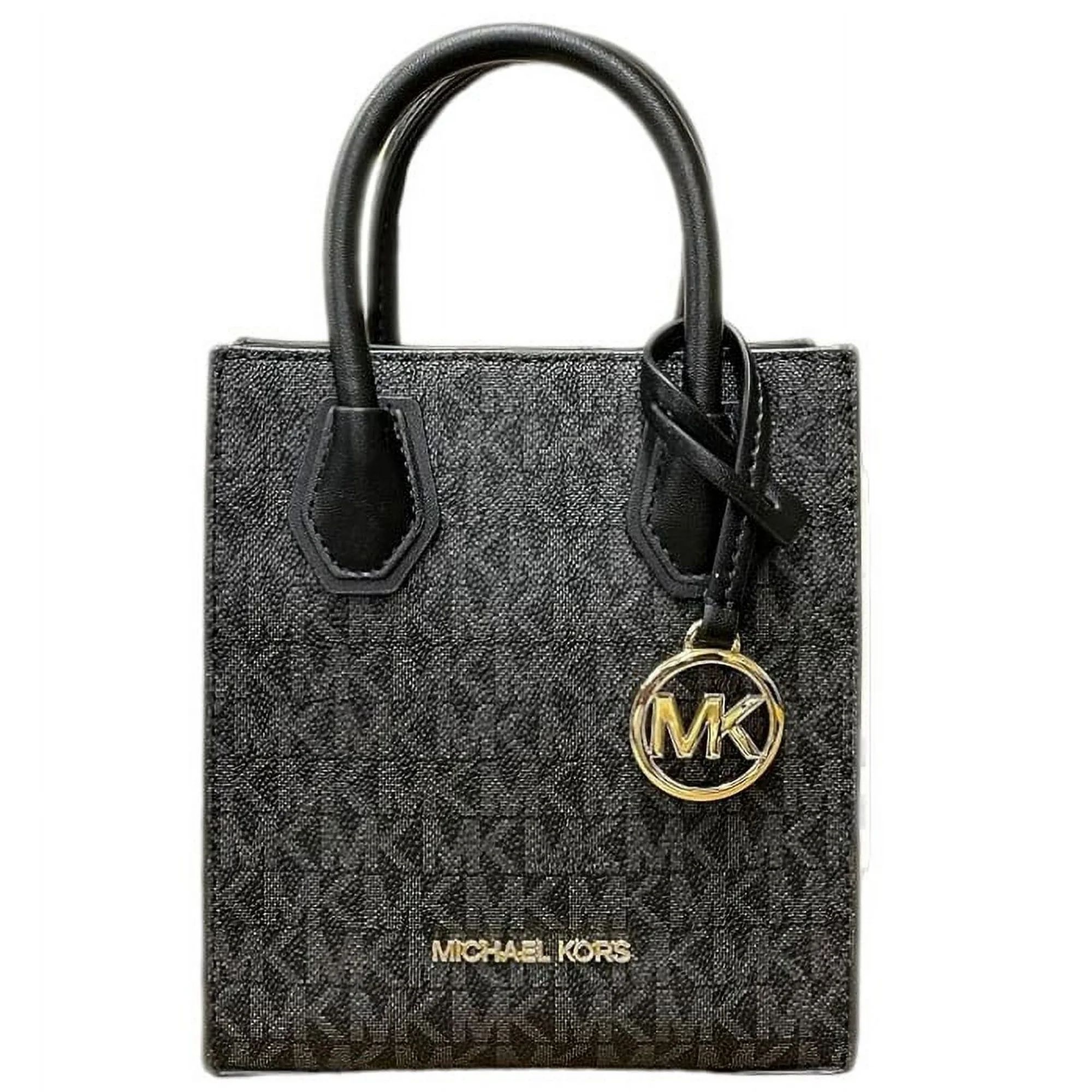 Michael Kors Womens Mercer Extra-Small Pebbled Leather Crossbody Bag Black Signature 35T1GM9C0I-0... | Walmart (US)