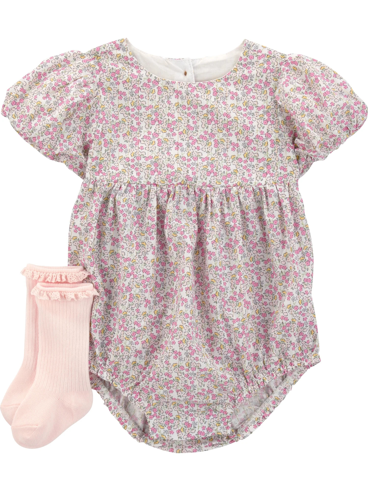 Carter's Child of Mine Baby Girl Bubble Romper Set, 2-Piece, Sizes 0/3-24 Months | Walmart (US)