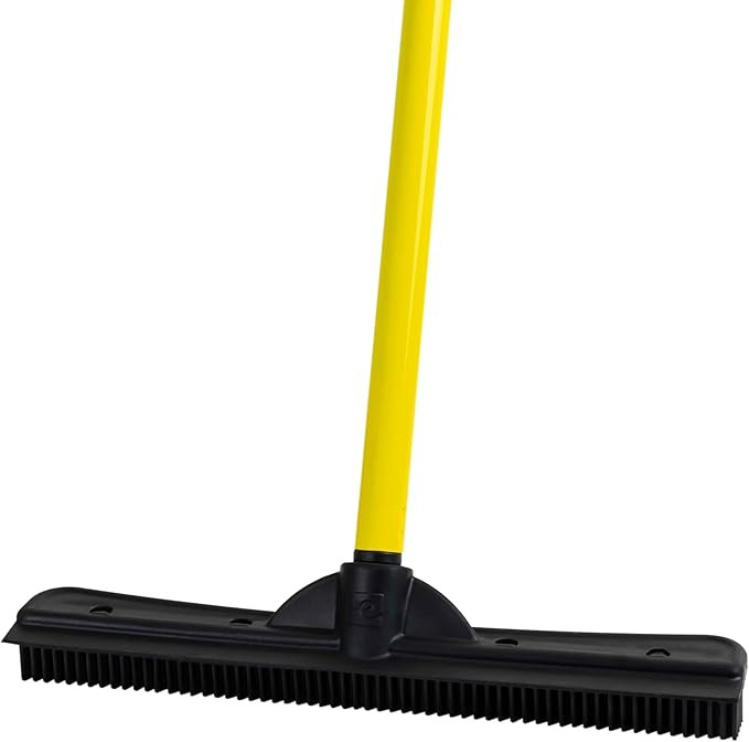 FURemover Original Pet Hair Rubber Broom with Squeegee, with 58" Telescopic Handle for Carpet, Ti... | Amazon (US)