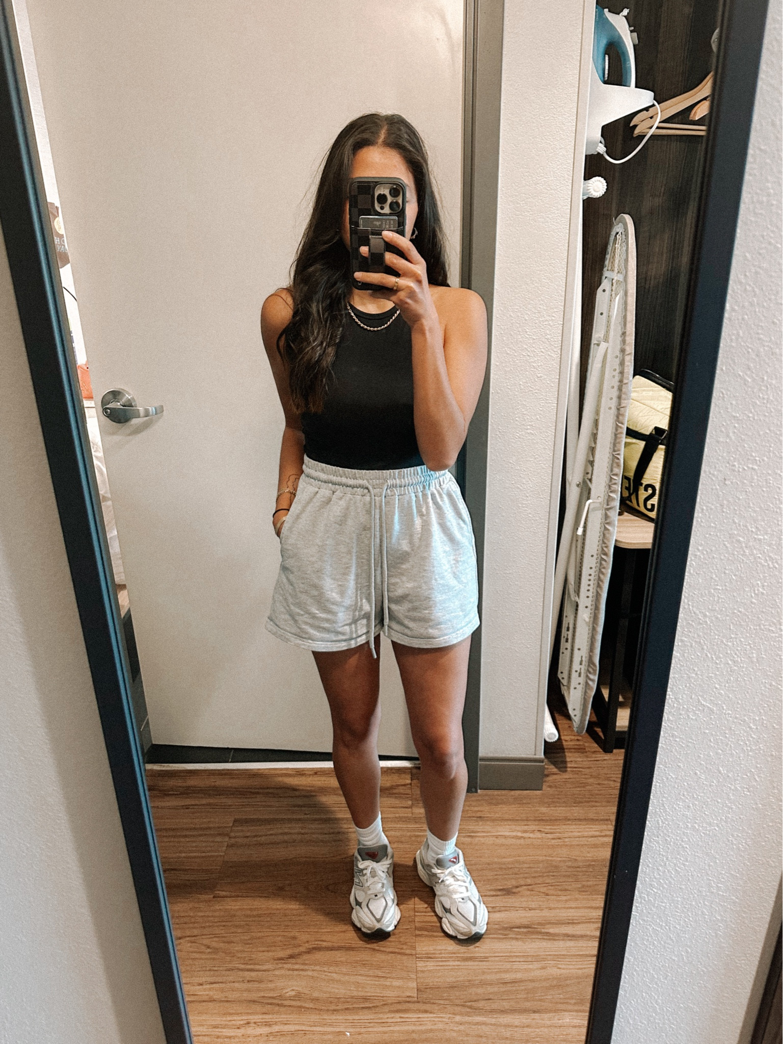 TRAVEL OUTFIT | HIGH WAISTED COTTON SHORTS | NEW BALANCES | SUMMER OUTFITS | CASUAL OUTFIT  

#LTKActive #LTKStyleTip #LTKFindsUnder50