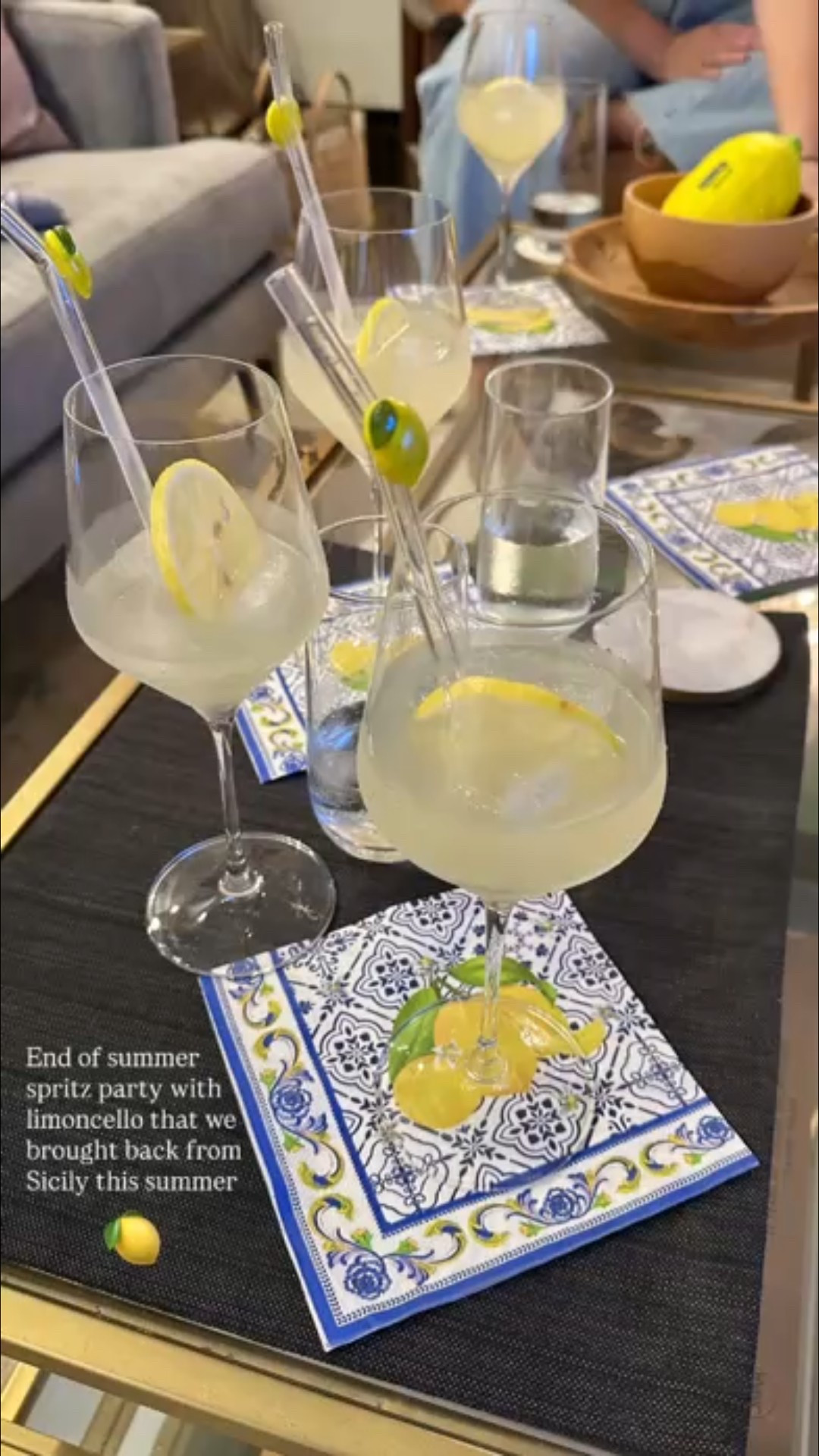 Limoncello spritz end of summer party! Brought it back from Sicily. How cute are these glass straws with lemons?! 

Wine glasses
Lemons
Glass straws
Paper plates napkins
Girls Night in 

#LTKParties #LTKHome #LTKFindsUnder50