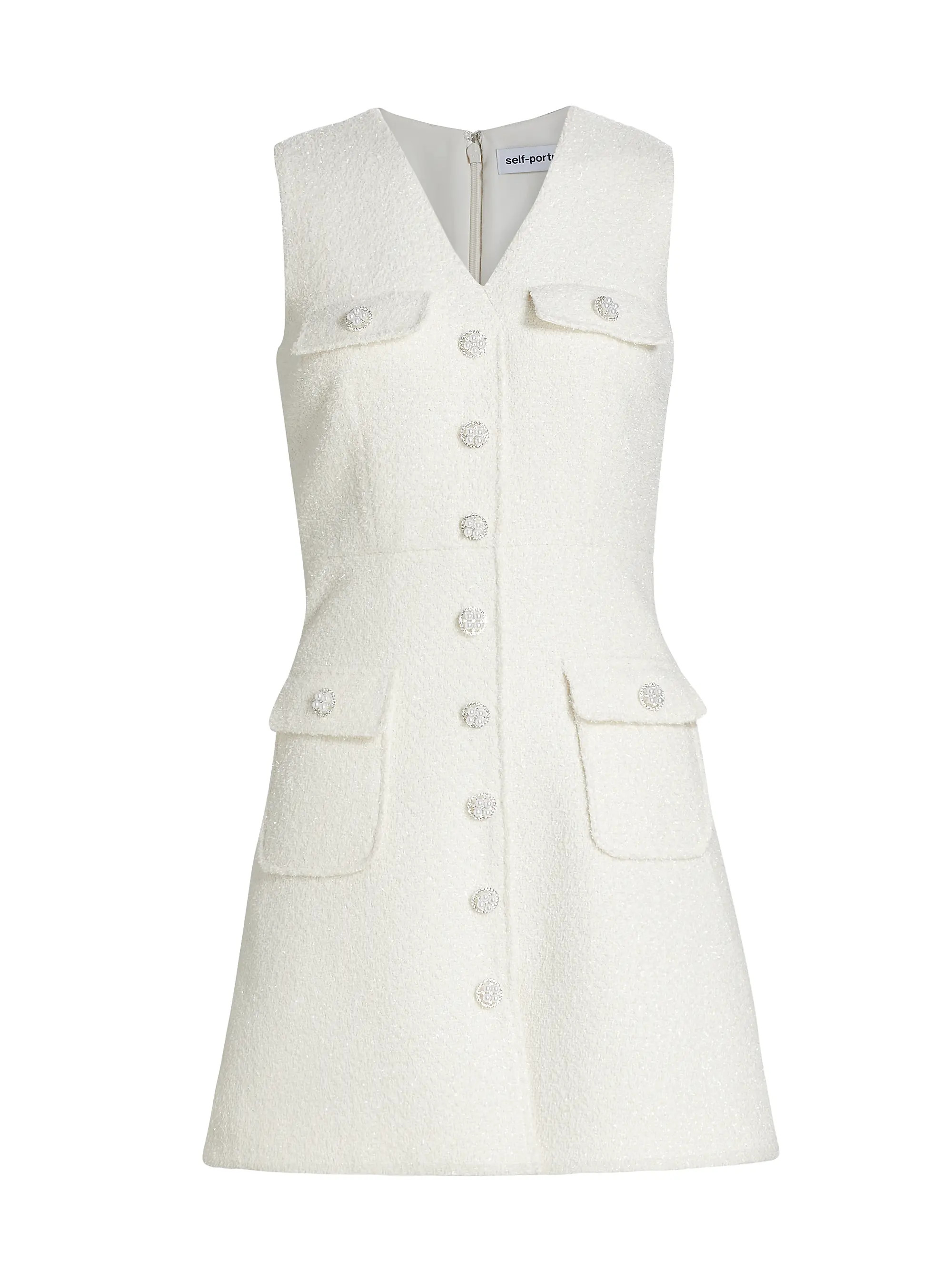 Bouclé V-Neck Minidress | Saks Fifth Avenue