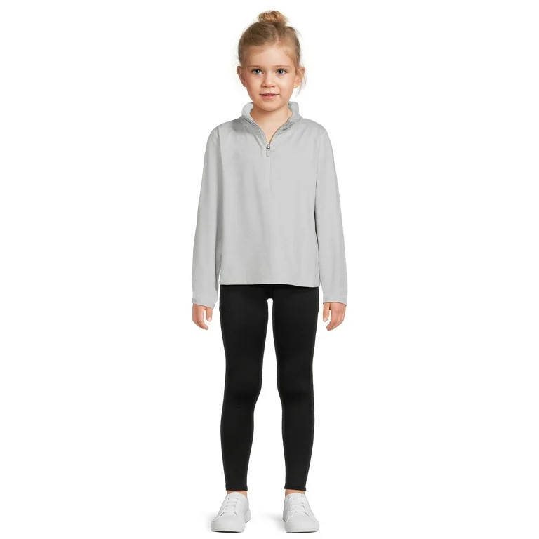 Athletic Works Girls Quarter-Zip Top and Leggings Set, 2-Piece, Sizes 4-18 & Plus | Walmart (US)