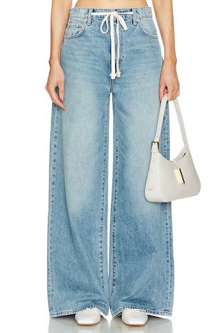 GRLFRND x Maggie MacDonald Lucia Drawstring Baggy Wide Leg in Memphis Blue from Revolve.com | Revolve Clothing (Global)