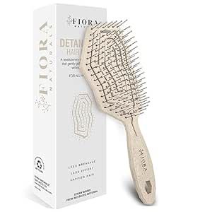 Fiora Naturals Hair Detangling Brush -100% Bio-Friendly Detangler hair brush w/Ultra-soft Bristle... | Amazon (US)