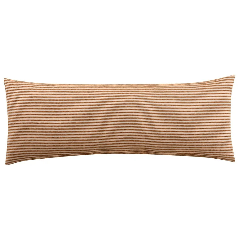 Mainstays 14" x 36" Brown Yarn Dyed Stripe Lumbar Decorative Pillow | Walmart (US)