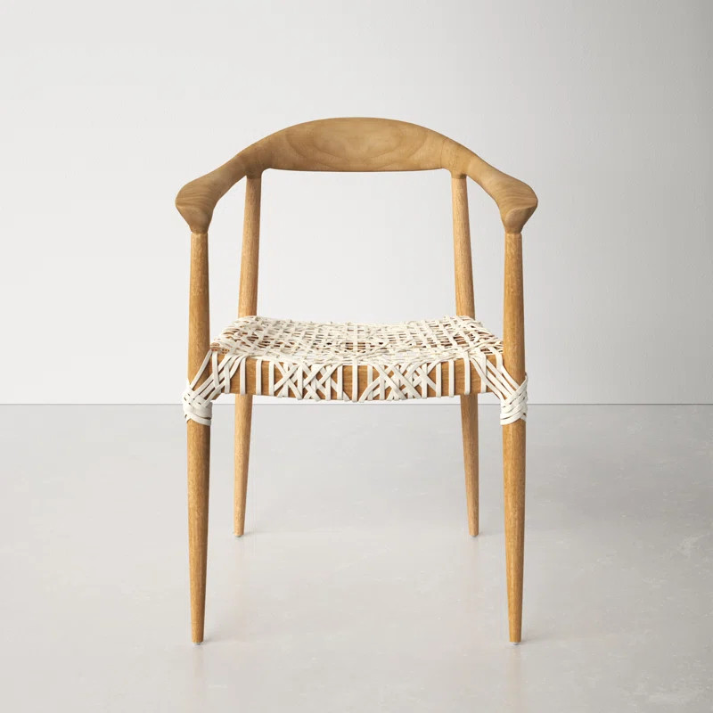 Kazbah Leather Solid Back Arm Chair | Wayfair North America
