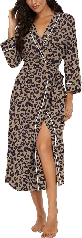 PrinStory Robes for Women 3/4 Sleeve Long Bath Robe XS-4XL | Amazon (US)