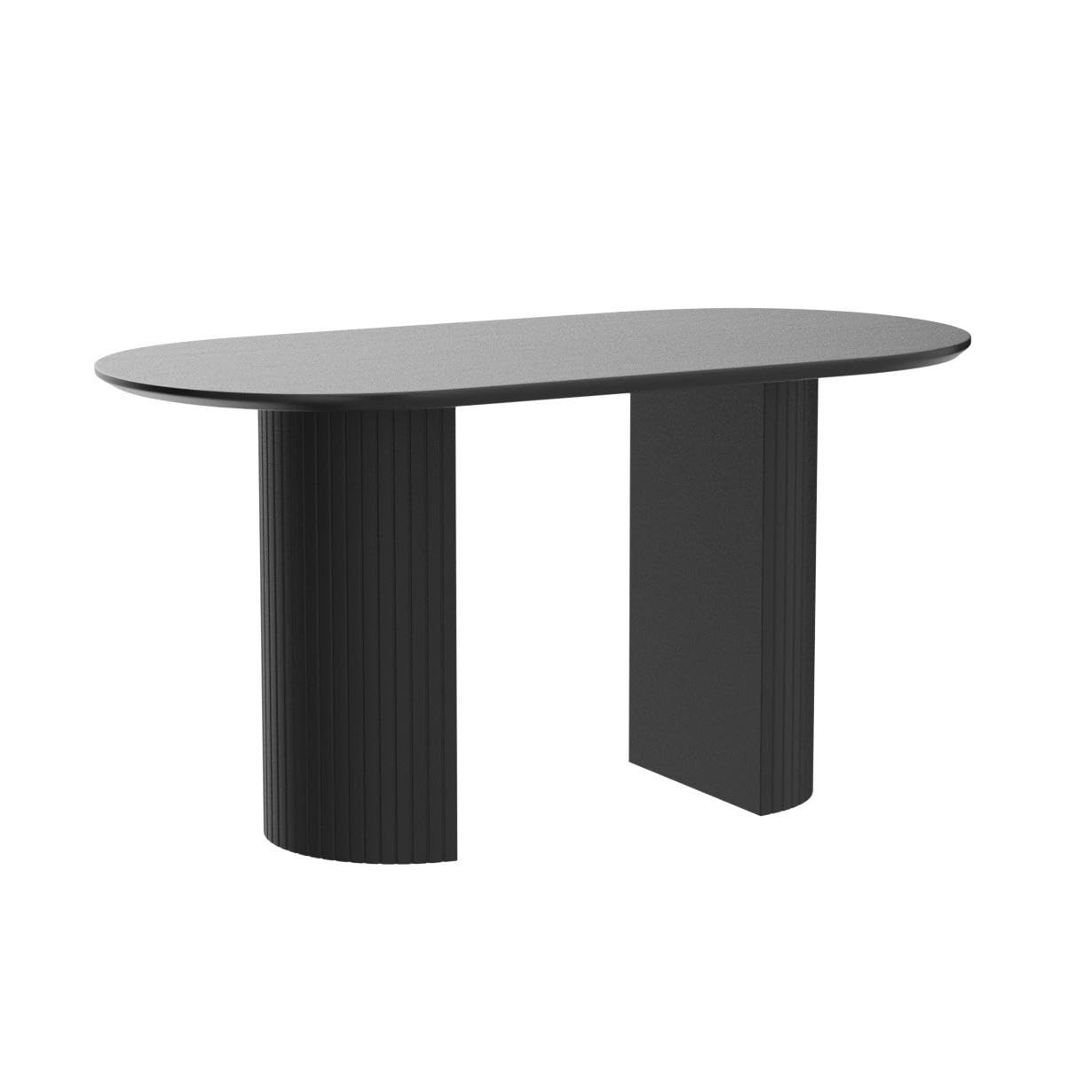 LAKIQ Modern Solid Wood Oval Dining Table Double Pedestal Table Kitchen Table Pedestal Kitchen Di... | Amazon (US)