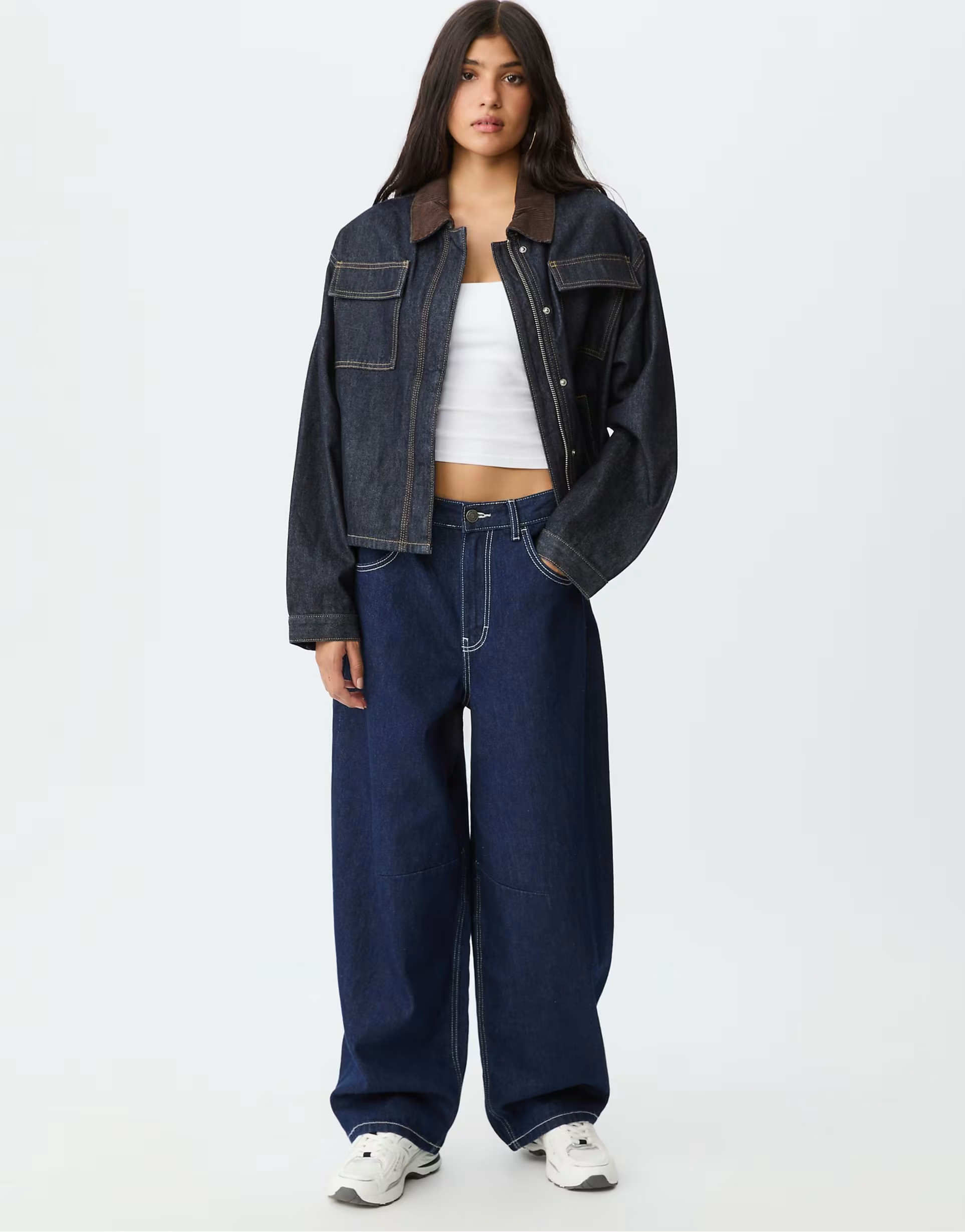 Stradivarius tank top with square neck in white | ASOS (Global)