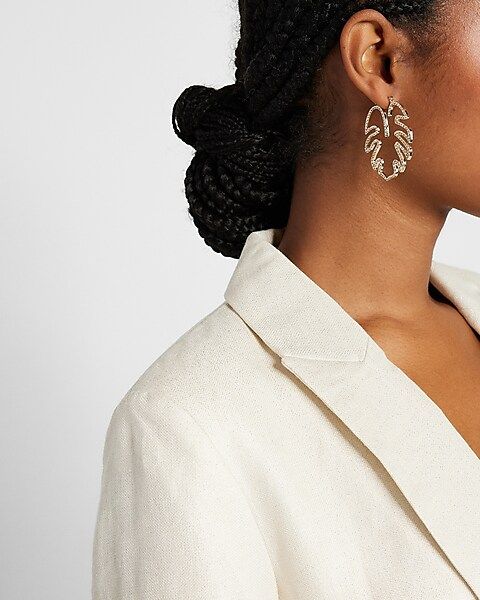 Pave Palm Leaf Chandelier Drop Earrings | Express