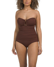 Bandeau Keyhole Shirred One-piece Swimsuit | Women | Marshalls | Marshalls