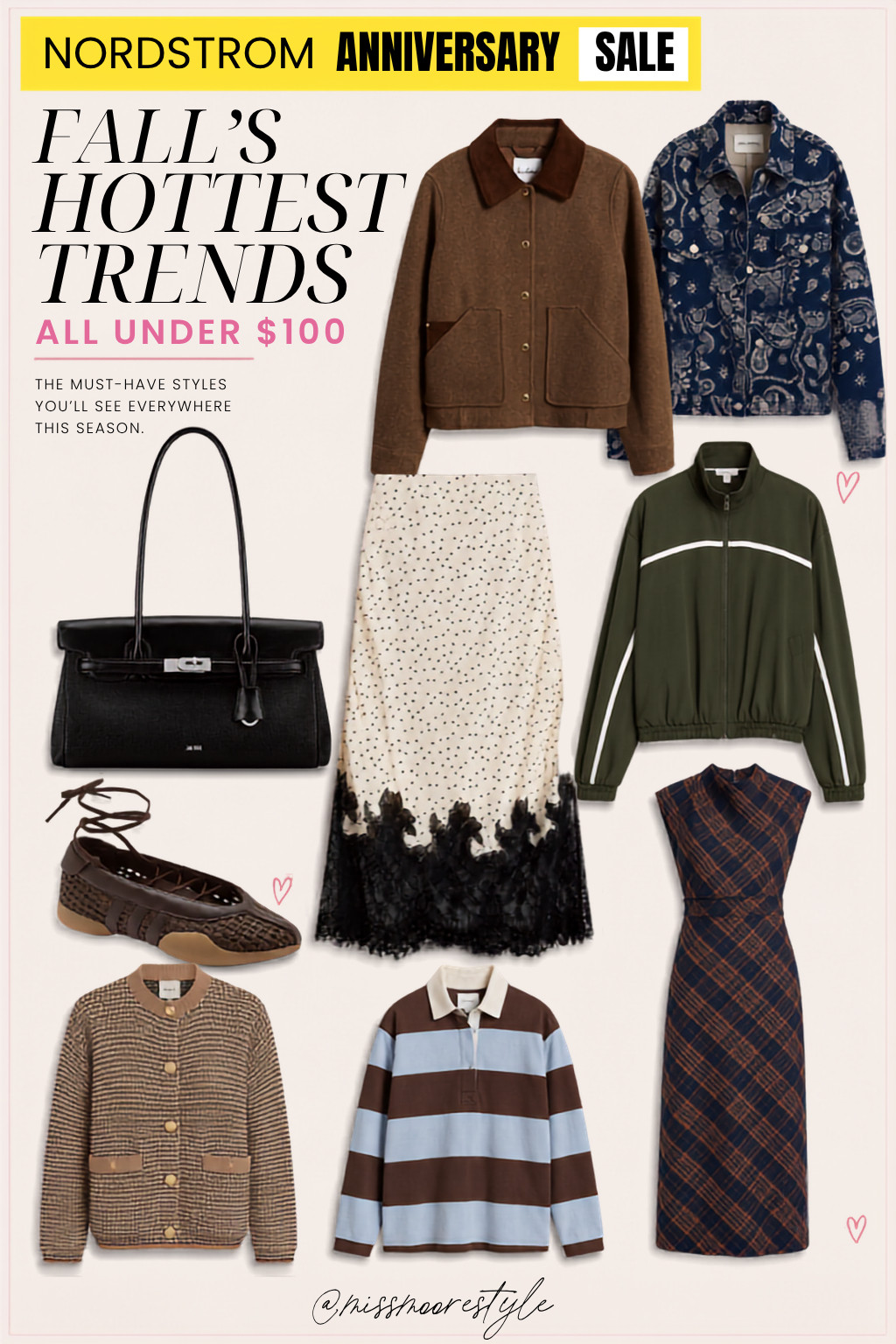 f you're building your fall wardrobe without overspending, these are the pieces I'd buy first. Think leather jackets, lace-trim skirts, East-West bags, kitten heels, polished knits, elevated basics, and the accessories that make every outfit look expensive.

The Nordstrom Anniversary Sale is one of the best times all year to invest in fall staples before prices go back up, and these are the finds I think will sell out first.

✨ Save this post for outfit inspiration, and shop everything through my LTK before your favorites are gone!

#LTKSale #NordstromAnniversarySale #FallFashion #FallStyle #FallTrends #CapsuleWardrobe #AffordableFashion #ClassicStyle #QuietLuxury #WearMoreSpendLess 

 #LTKOver40 #LTKSaleAlert #LTKMidsize
