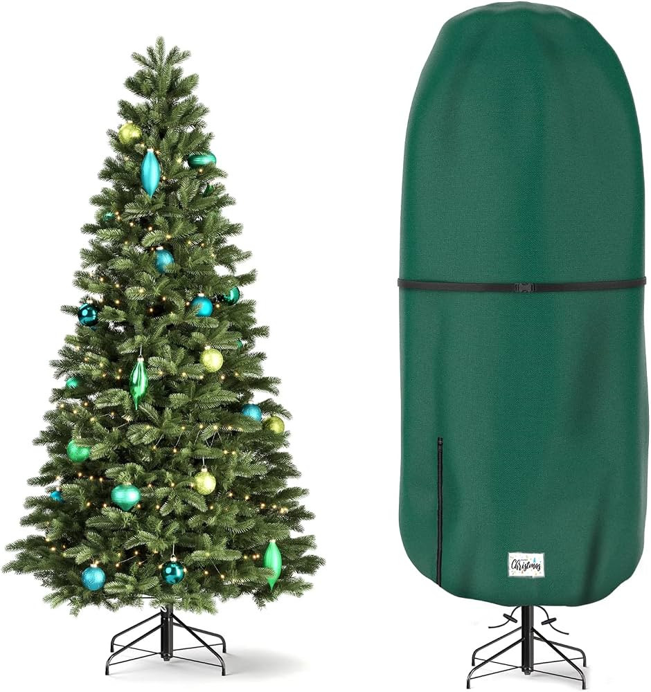 Upright Christmas Tree Storage Cover, Tear Resistant Adjustable 6 FT Christmas Tree Storage Bag f... | Amazon (US)