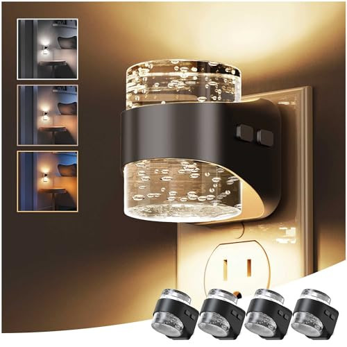 L LOHAS LED Night Light, Bubble Night Lights Plug into Wall,4 Pack 3000K/4000k/5000K Adjustable Color Temperature Night Light,Dimmable Nightlights with Dusk to Dawn Sensor for Rooms Bathroom Hallway | Amazon (US)
