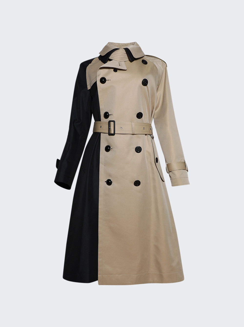 Gabardine Coat Navy And Beige  | The Webster | The Webster