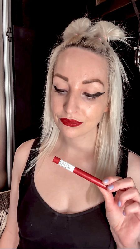 Red lipstick is made for Friday nights it’s just the rules,okay?✨❤️ This is my favorite affordable lipstick ever, I’ve been using these for years - it’s the @maybelline Superstay Ink Crayon 🖍️ Wearing shade “Know No Limits” and it’s under $10!🙌🏻 #affordablemakeup #redlipstick #redlips💋 #maybeitsmaybelline 

#LTKbeauty