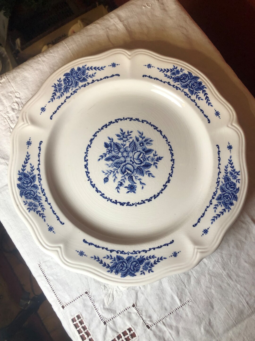 Mayhill Federalist Blue and White Dinner Plate 10.5 Ironstone Crazed Sears Department Store - Ets... | Etsy (US)