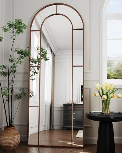 Antok Full Length Mirror, Floor Mirror 71" x 28" Arched Window Decorative Mirror, Metal Framed De... | Amazon (US)