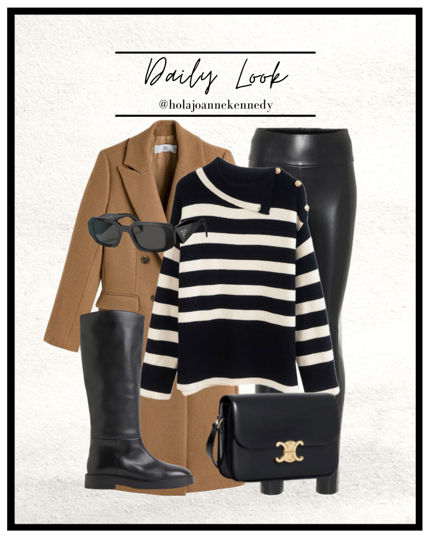 winter outfits, winter styling, winter looks, leggings outfits, black leather leggings outfit idea, coated leggings, striped knit outfit, knee high boots, riding boots, camel coat, wool coat, tailored coat, winter layers, black cross body bag, daily outfit inspo, daily outfit ideas 

#LTKstyletip #LTKworkwear #LTKeurope