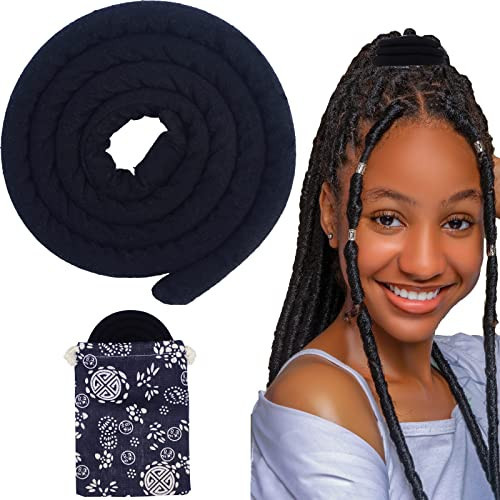 32''/82cm Spiral Lock Hair Tie For Long Thick Dreads Dreadlock Accessory Dreadlock Hair Ties for Women and Men Ponytail Holders Colorful Dread Hair Tie Thick Dreads Hair Holder (Dark) | Amazon (US)