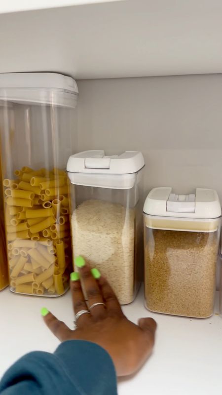 Pantry organization. Pantry storage. Organize with me. Organizing solutions. Home tips. Food storage containers. Dry food containers  

#LTKhome #LTKfindsunder50 #LTKVideo