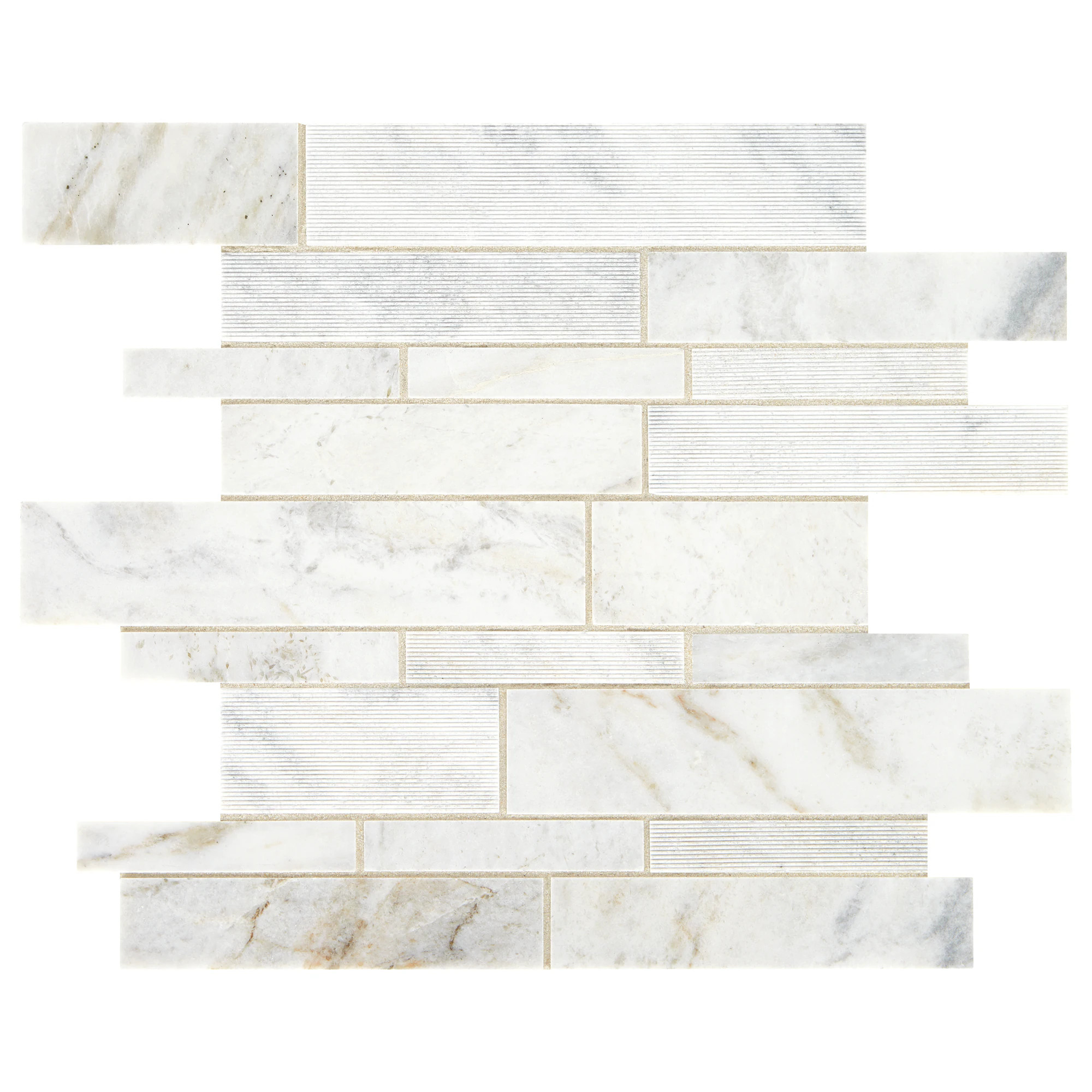 American Olean Genuine Stone White Ember 11-in x 14-in Multi-finish Natural Stone Marble Random M... | Lowe's
